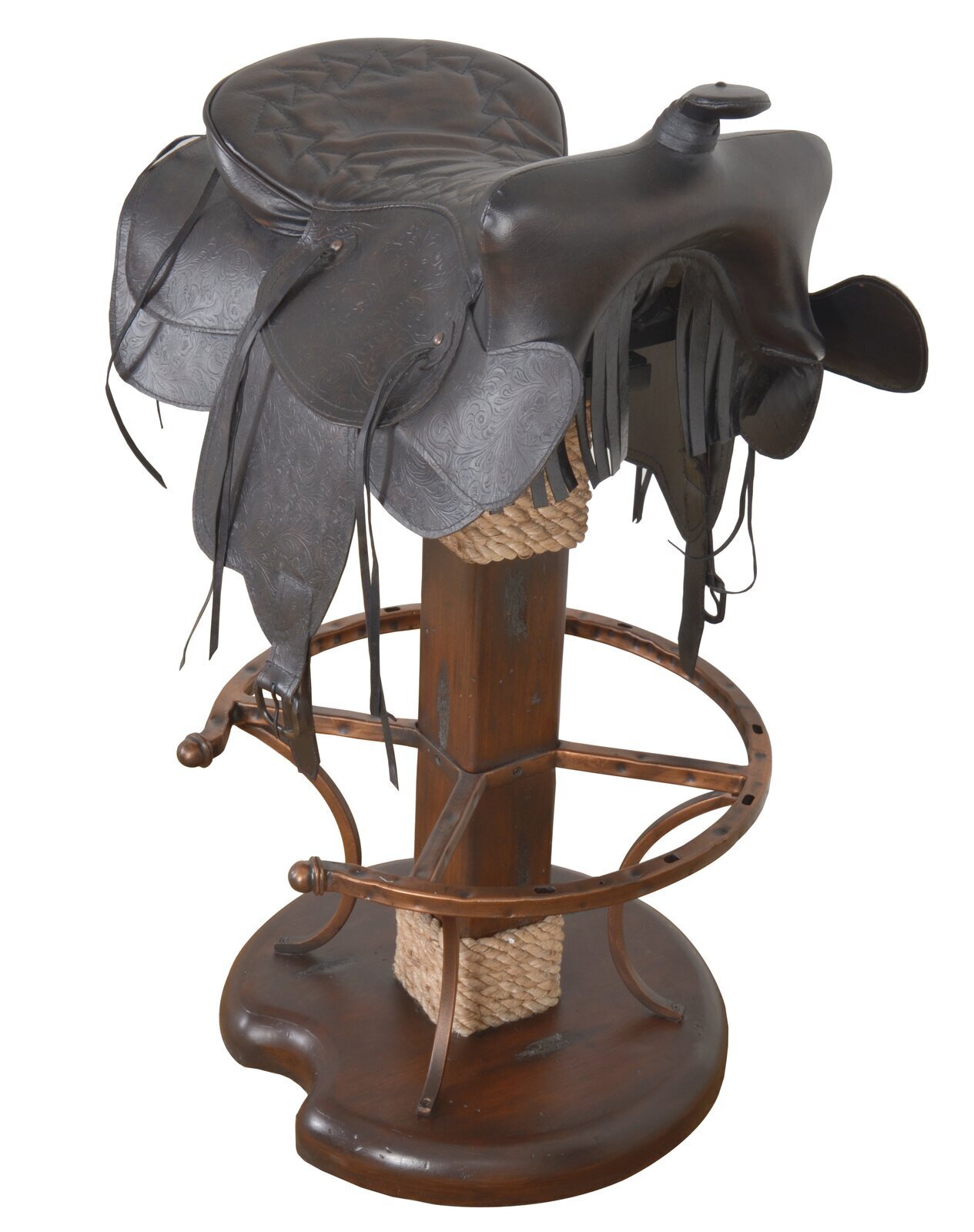 Ranch styled Saddle Leather Bar Stool