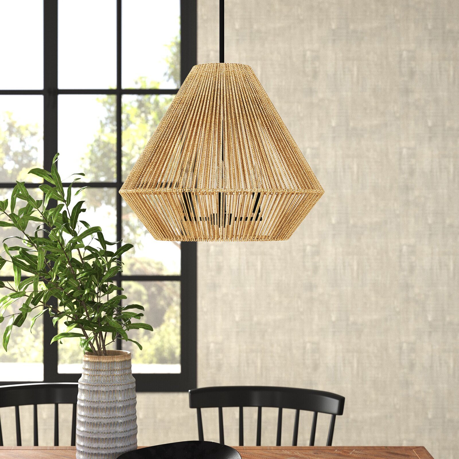 Rattan Asian Inspired Pendant Light