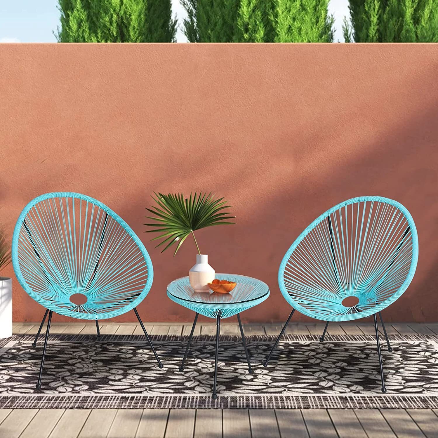 Rattan Wicker Bistro Set