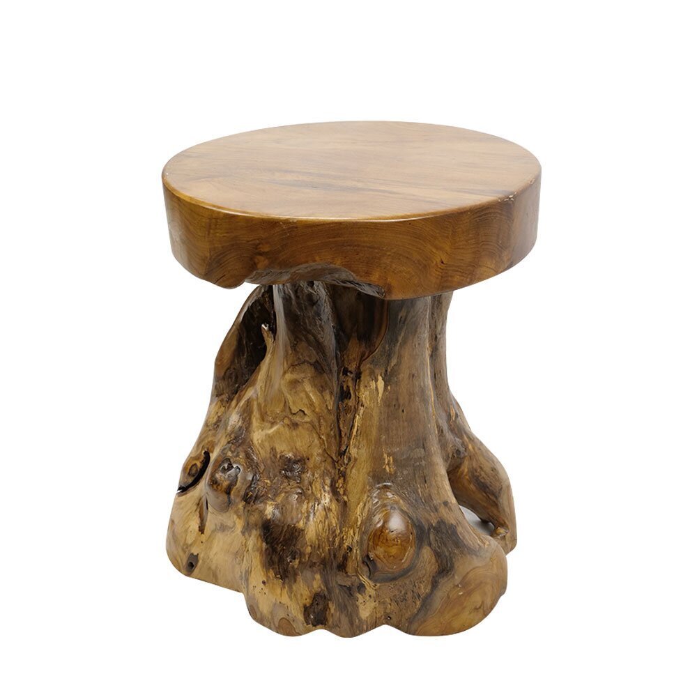 Raw Tropical Teak Wood Stool 