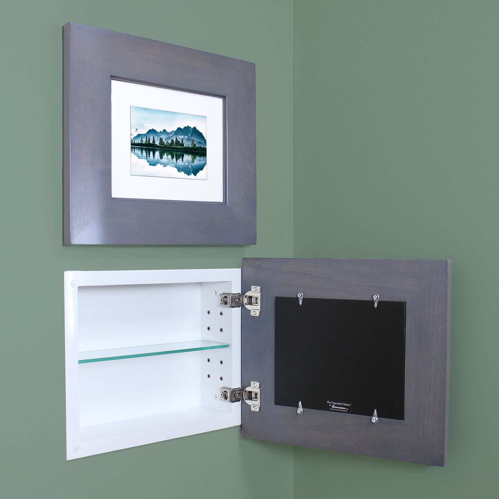 Recessed Solid Wood Medicine Cabinet with Picture Frames