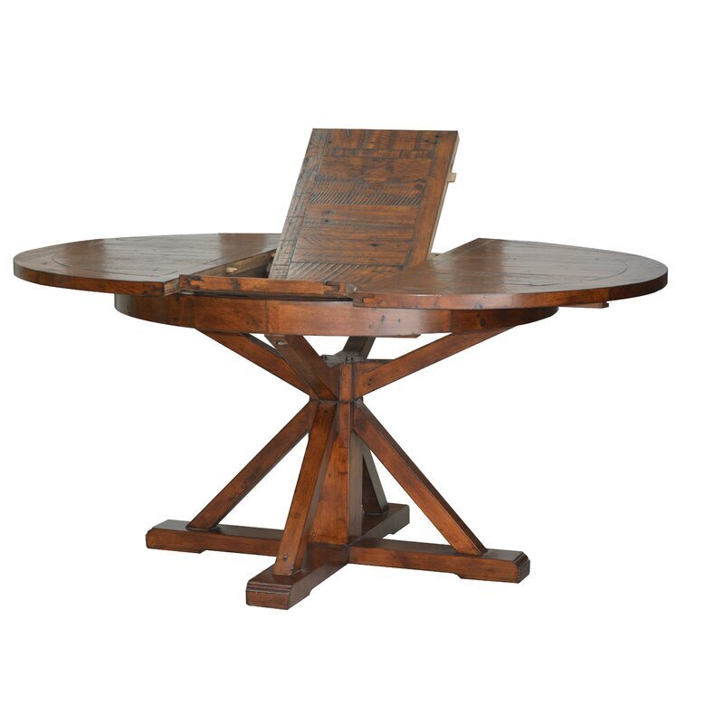 Reclaimed Pine Wood Pedestal Dining Table