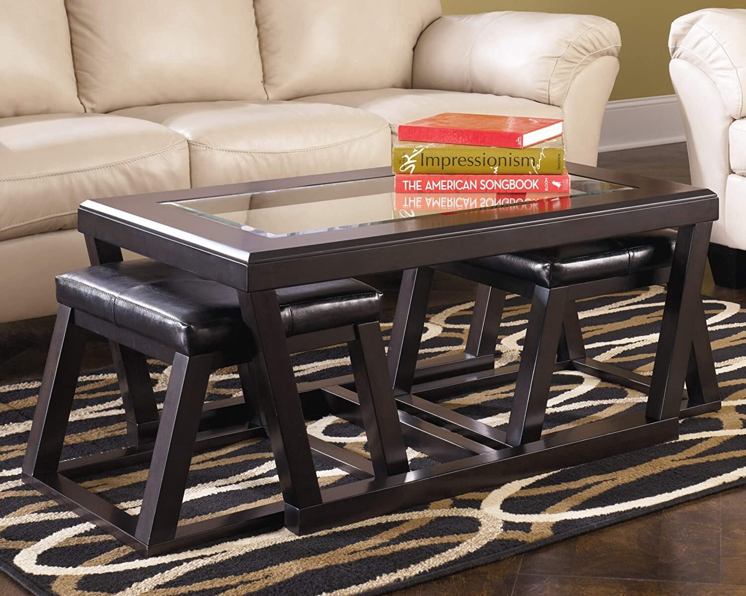 Coffee Table With Ottomans Underneath