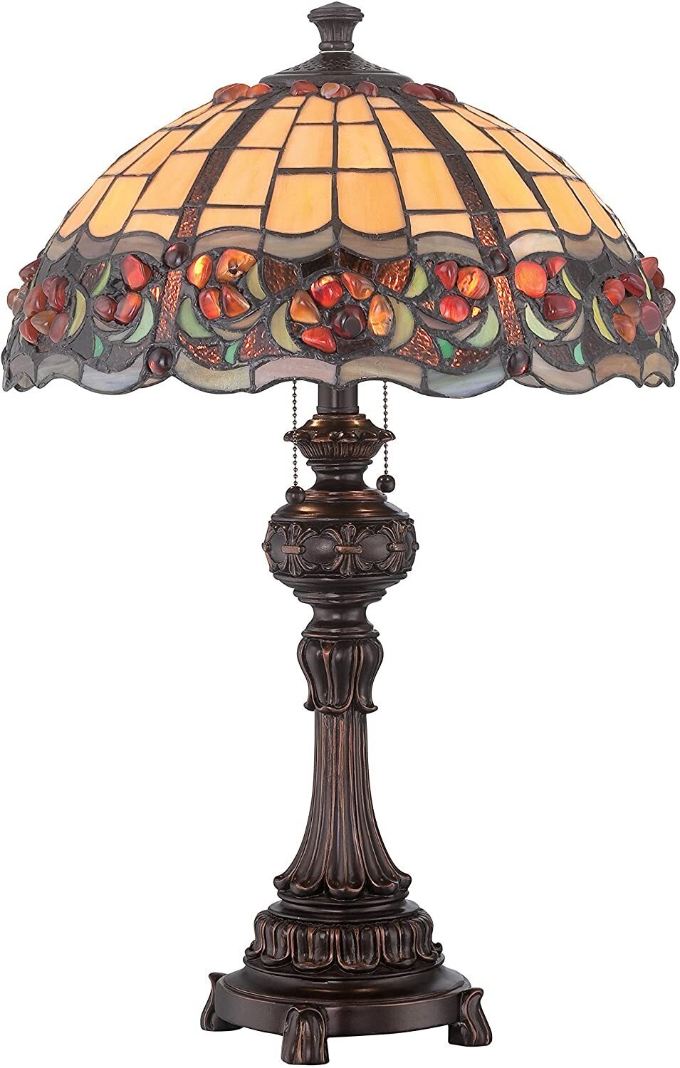 Reproduction Slag Glass Lamp