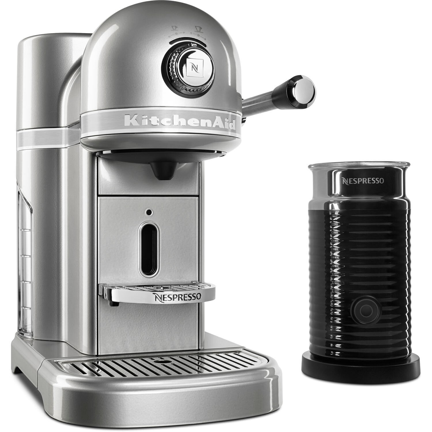 Retro Style Coffee Maker with Milk Frother