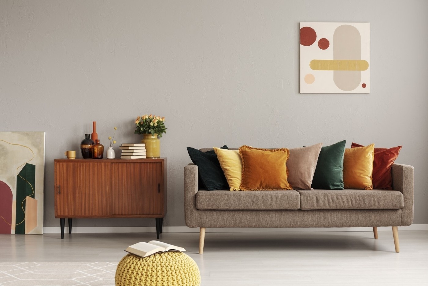 Retro style in beautiful living room