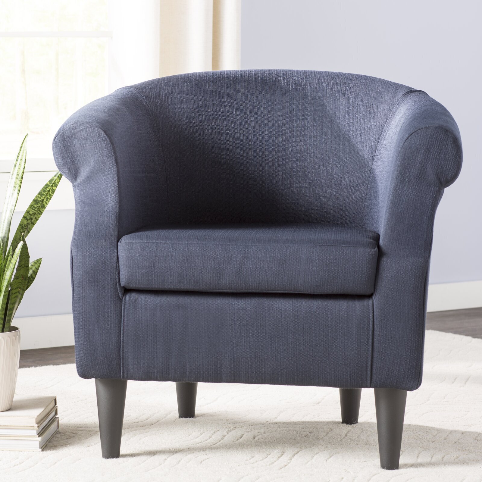 Rolled Arm Barrel Chair