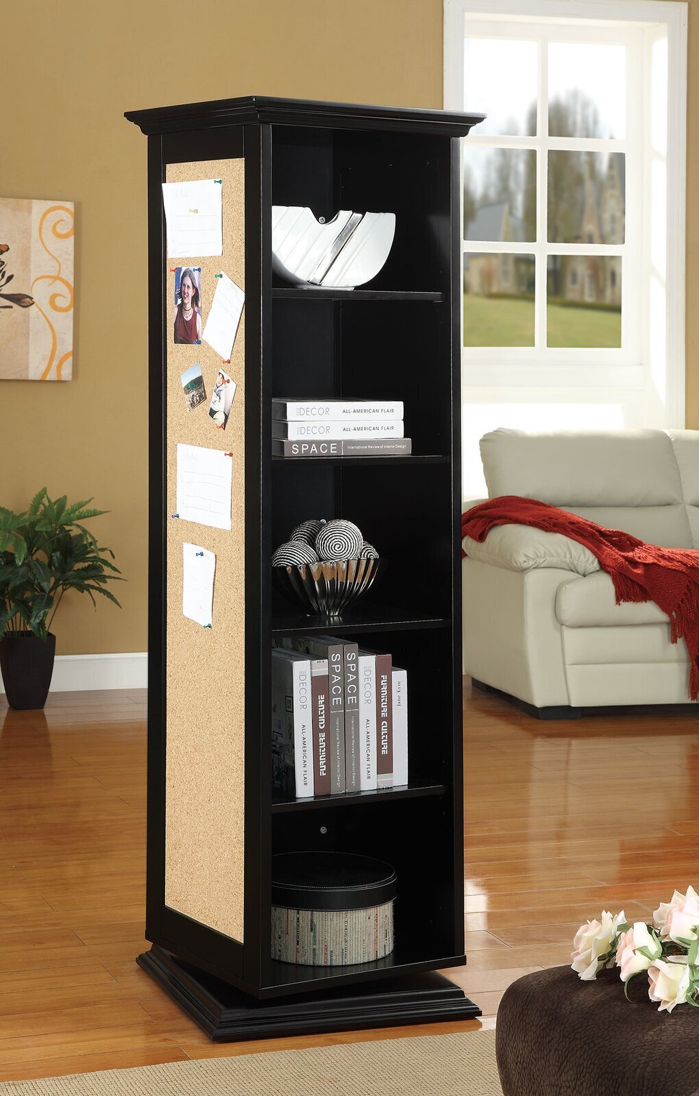 Rotating Entryway Coat Rack With Mirror