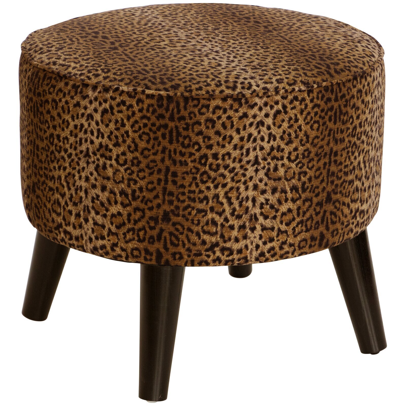 Round Leopard Print Stool 