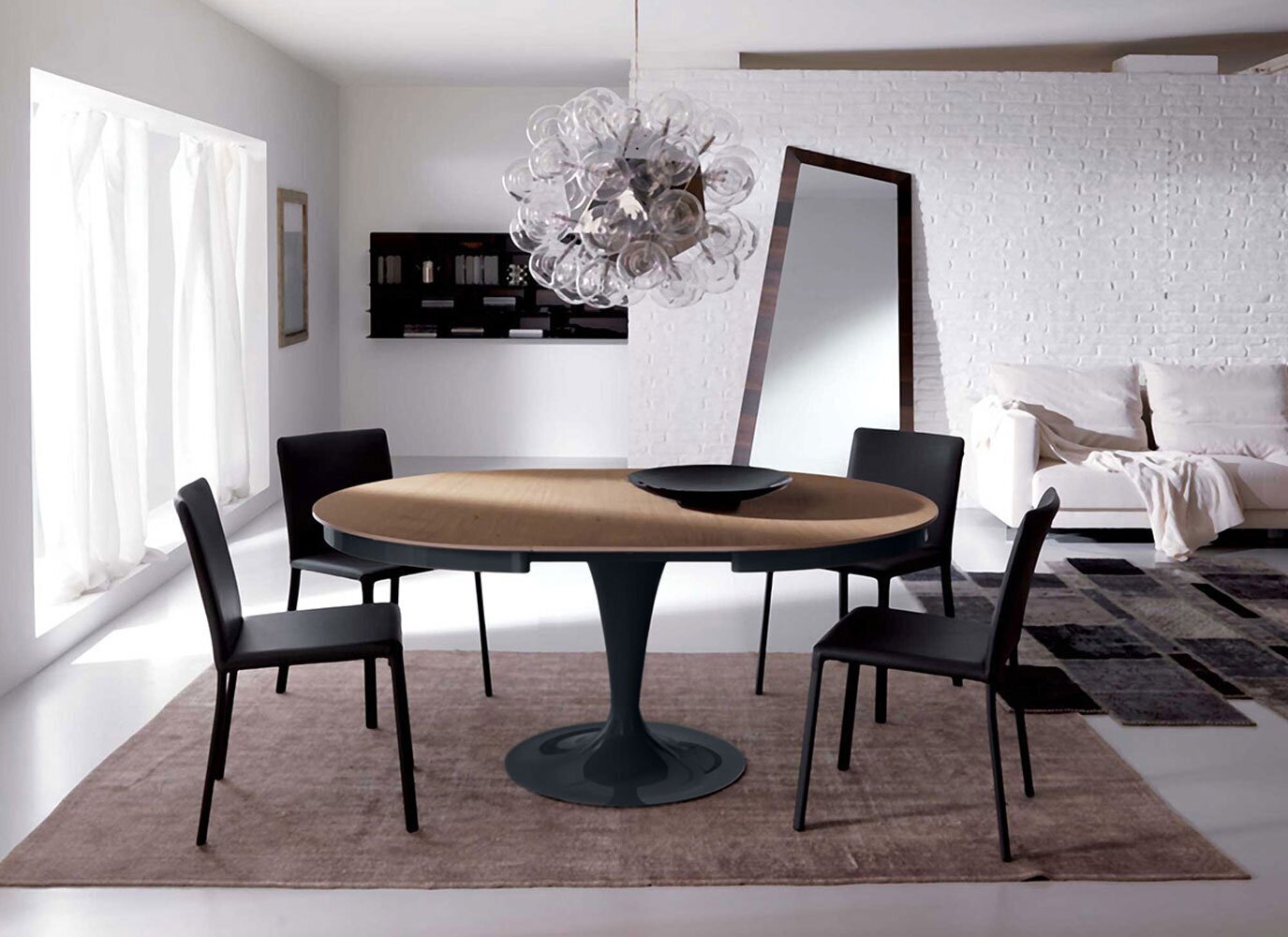 Round Table with Leaf and Center Column