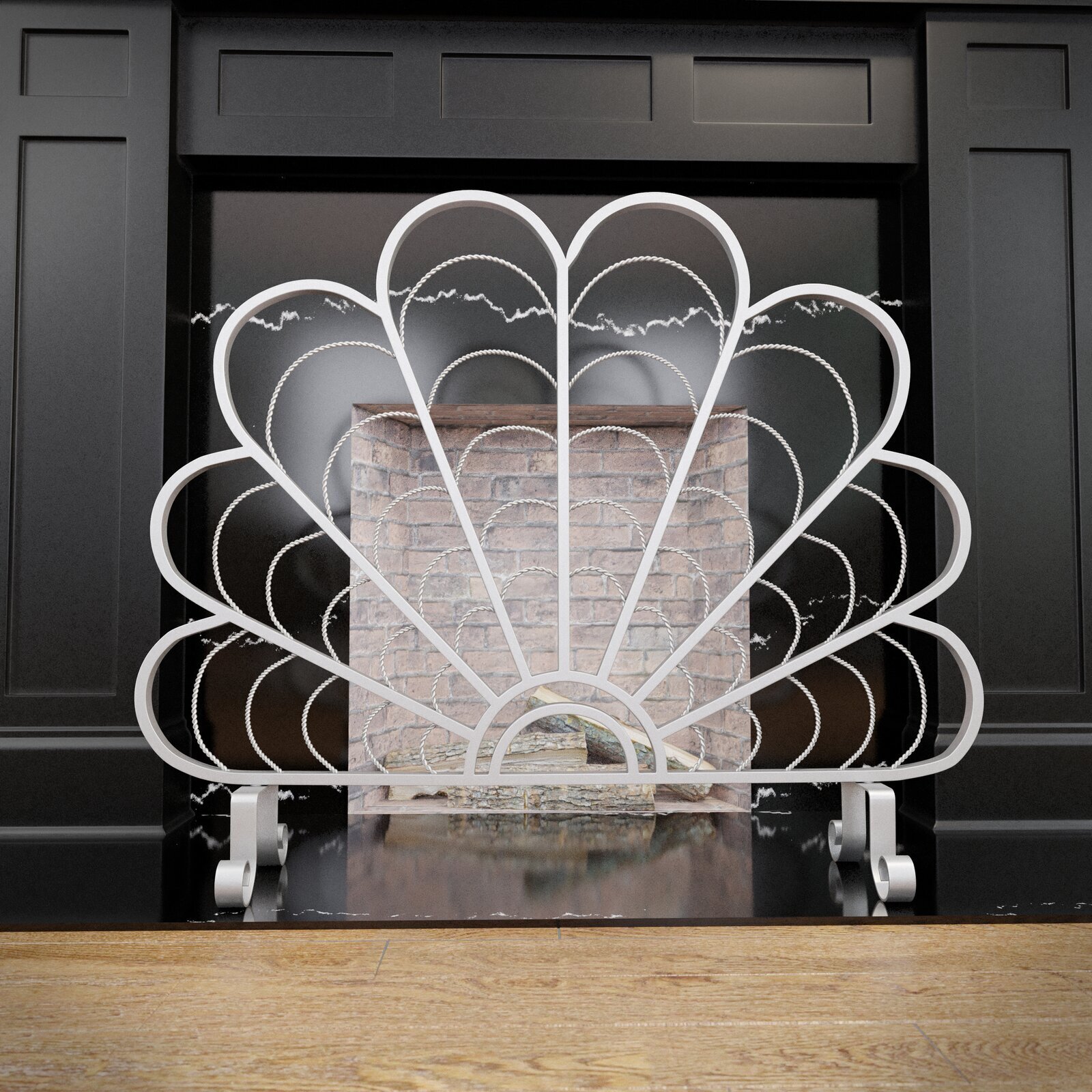 Rounded Iron Fireplace Screen
