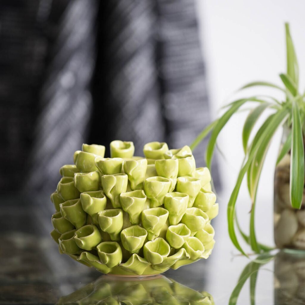 Rounded Pottery Candle Holder
