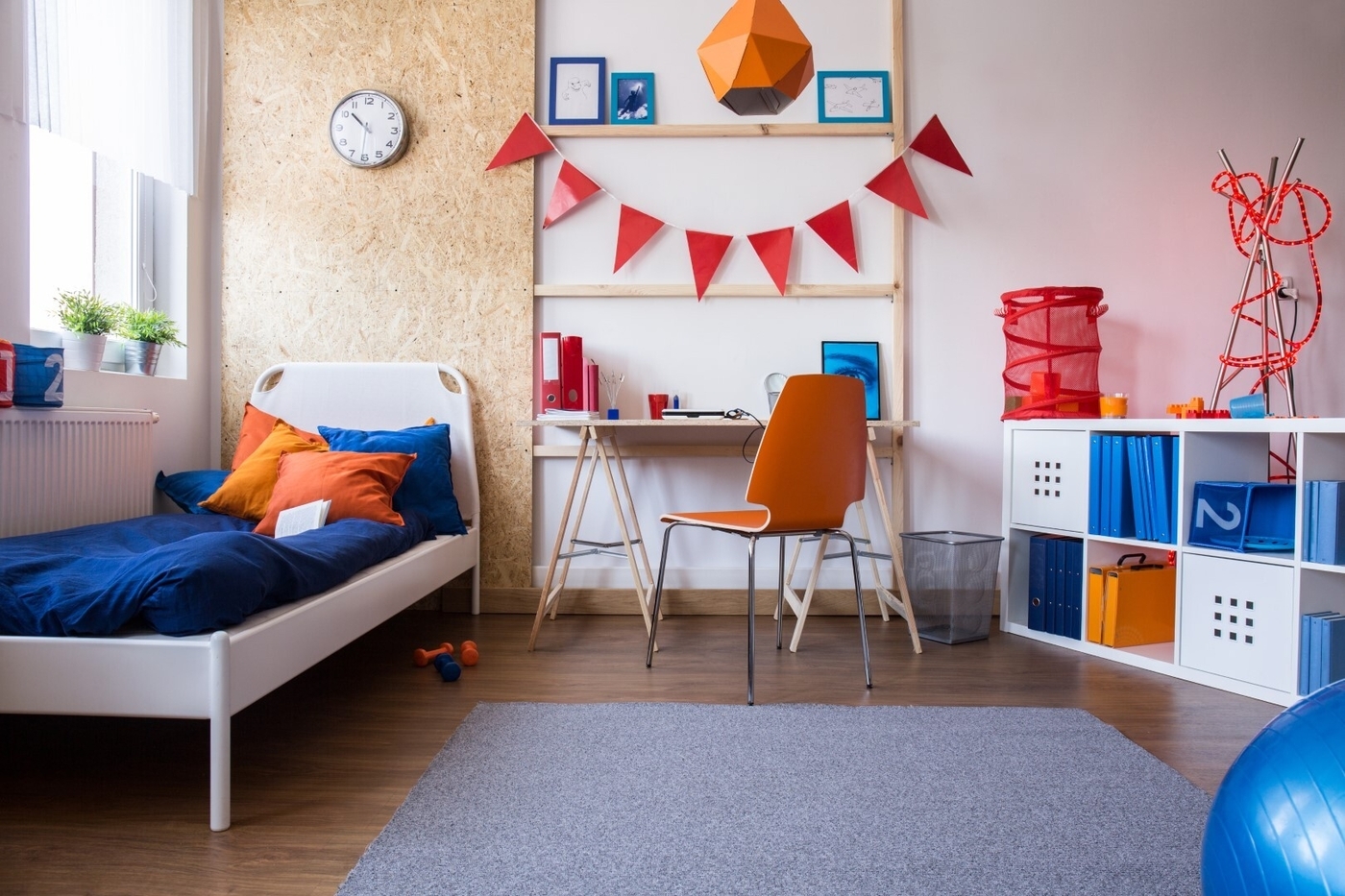 Royal Blue and Orange Room Design
