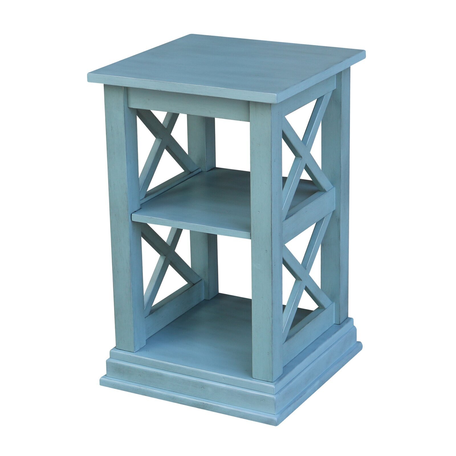 Rubberwood End Table Bookshelf