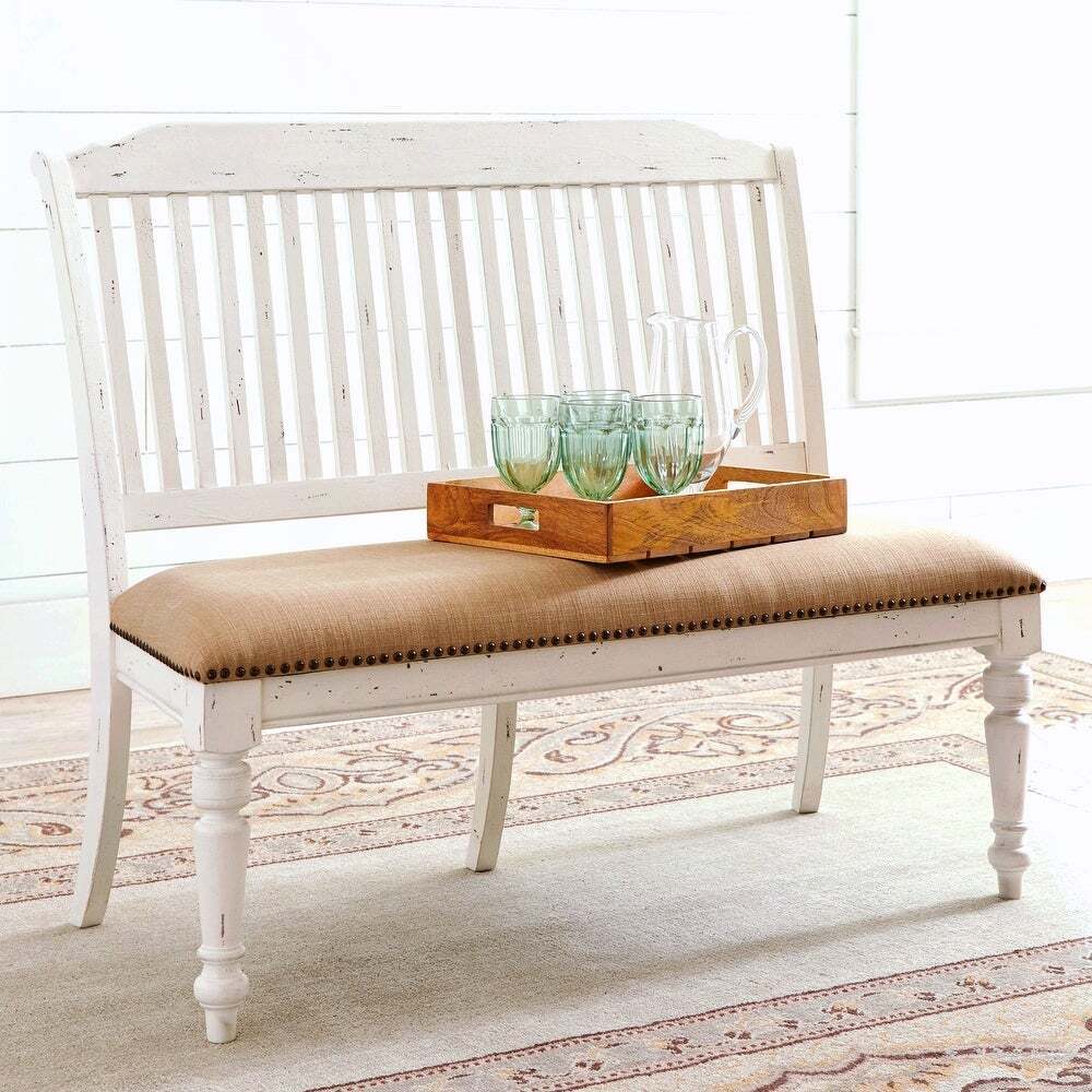 Rustic high back bench 