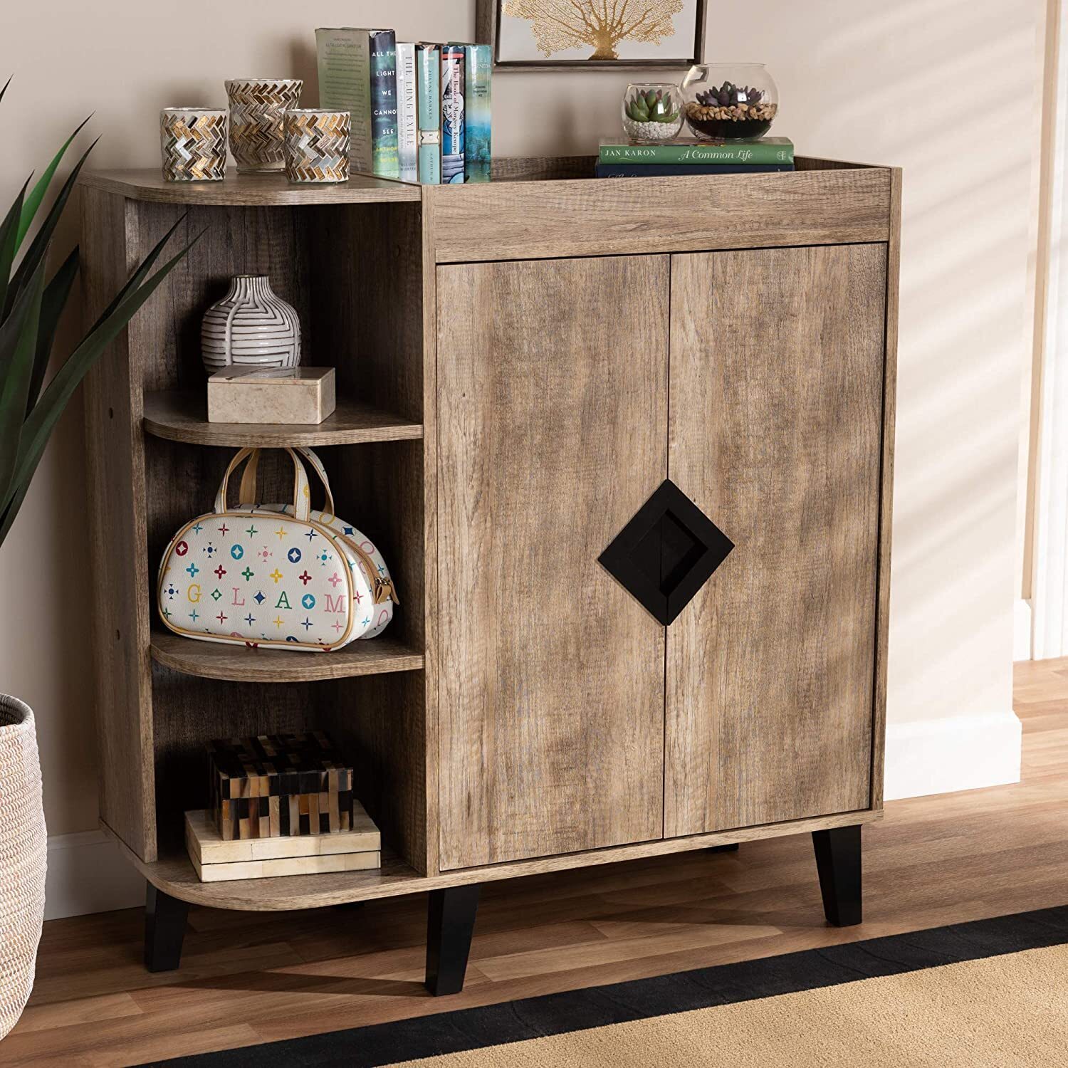 Rustic Narrow Shoe Cabinet