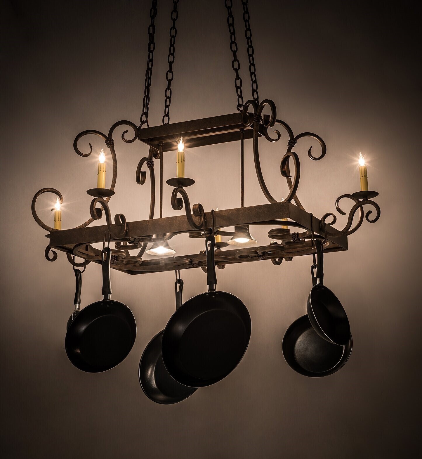 Hanging Pot Rack With Lights