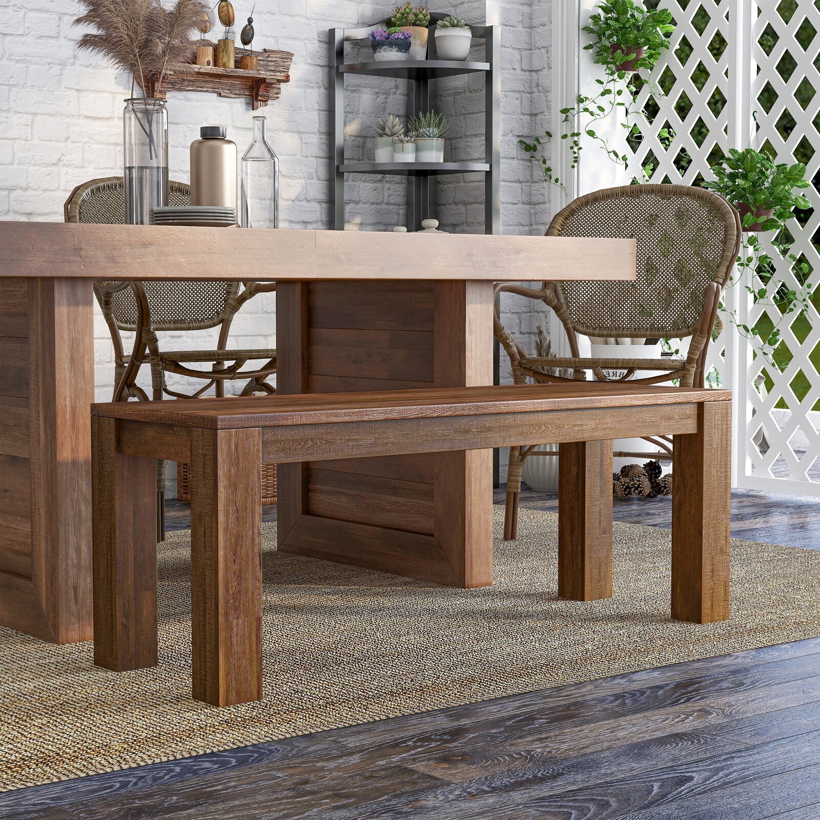 Rustic Wooden Bench