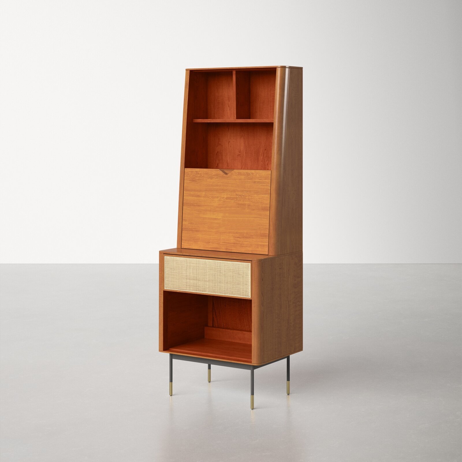 Secretary Cabinet Desk with Thin Legs