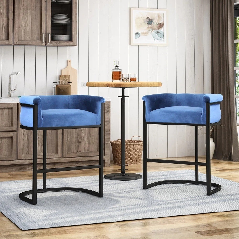 Set of 2 Iron Bar Stools