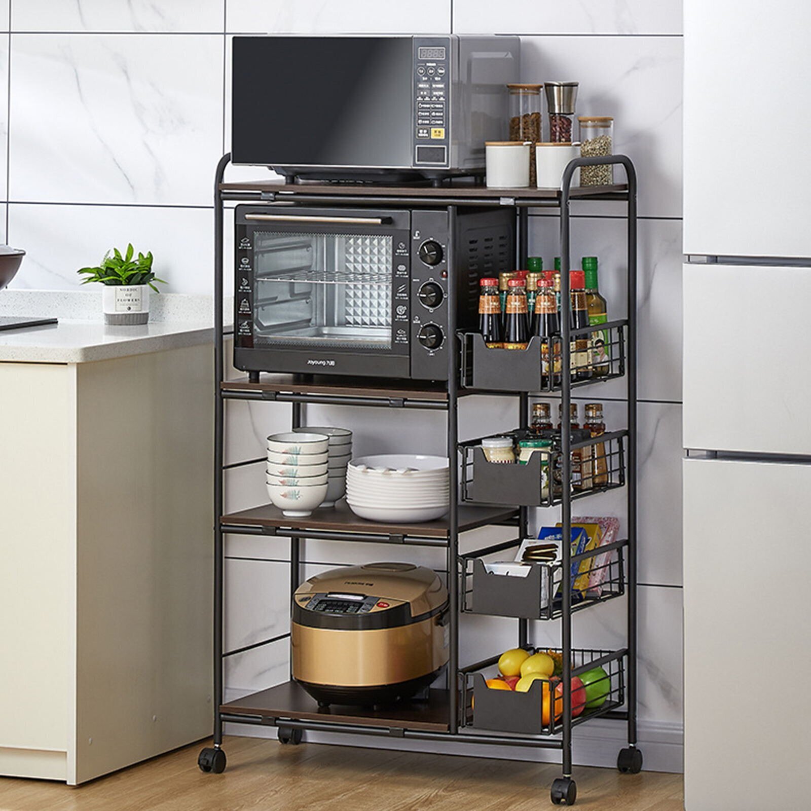 Short but Stocked Microwave Baker’s Rack