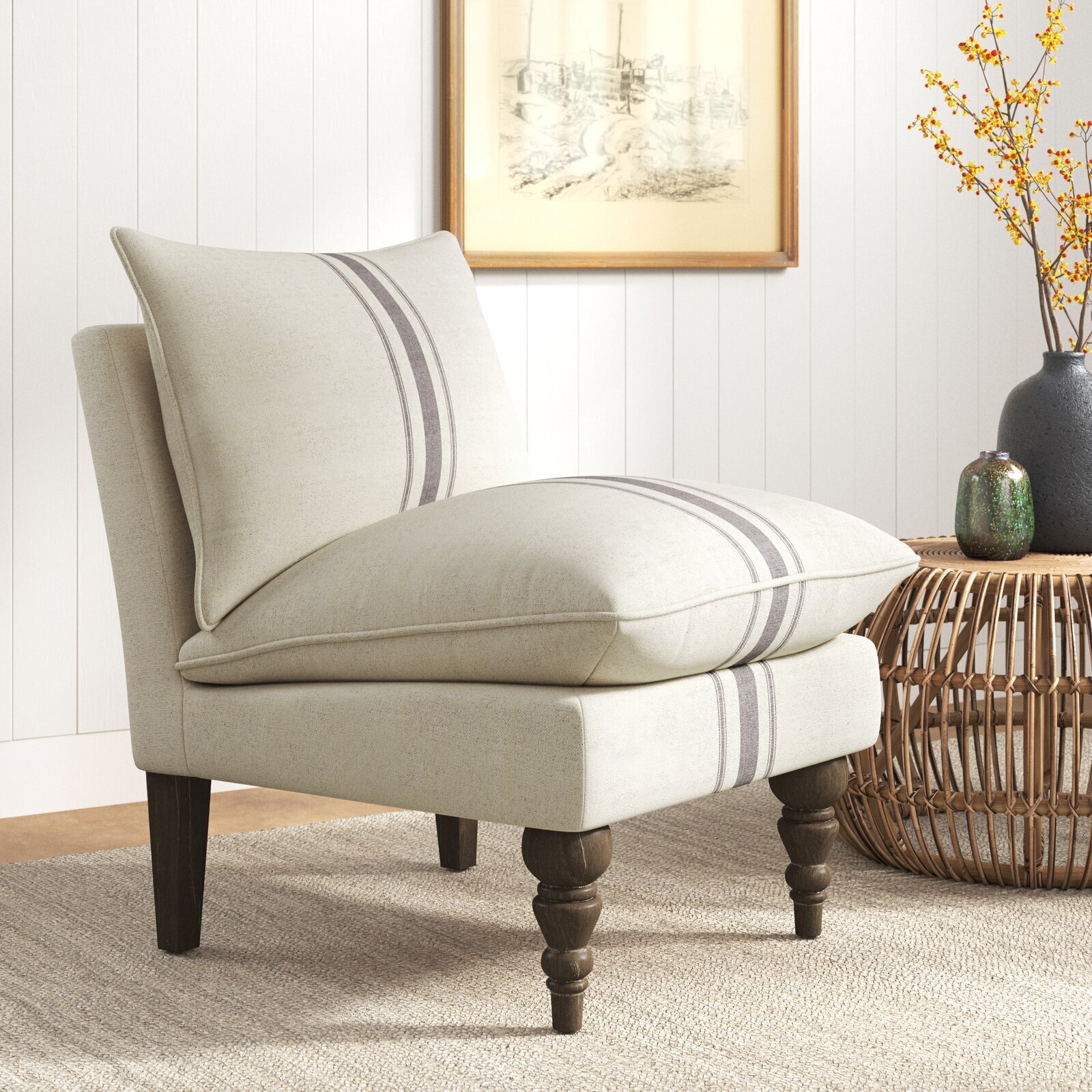 Simplistic Blue Stripe Chair