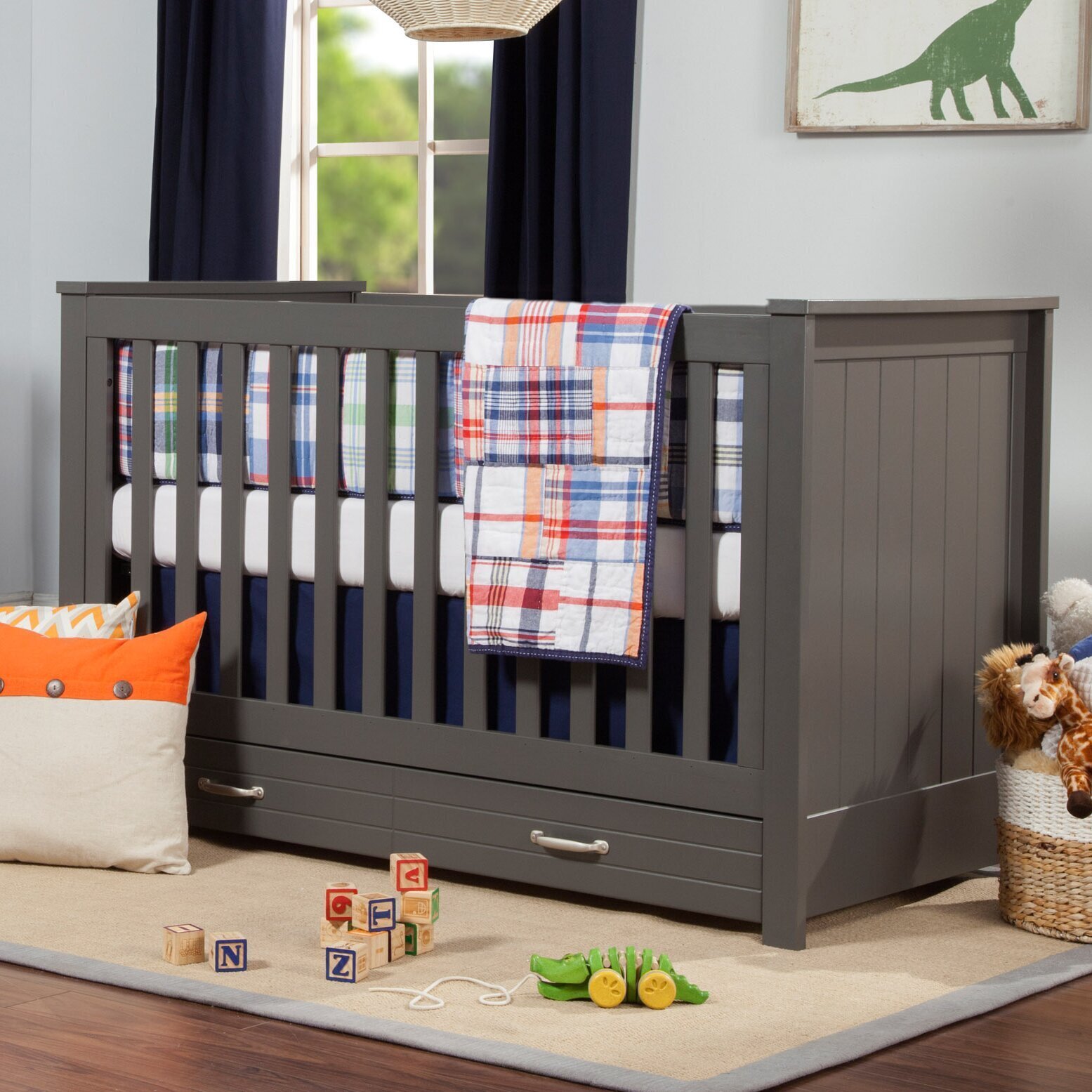 Slate Baby Boy Crib