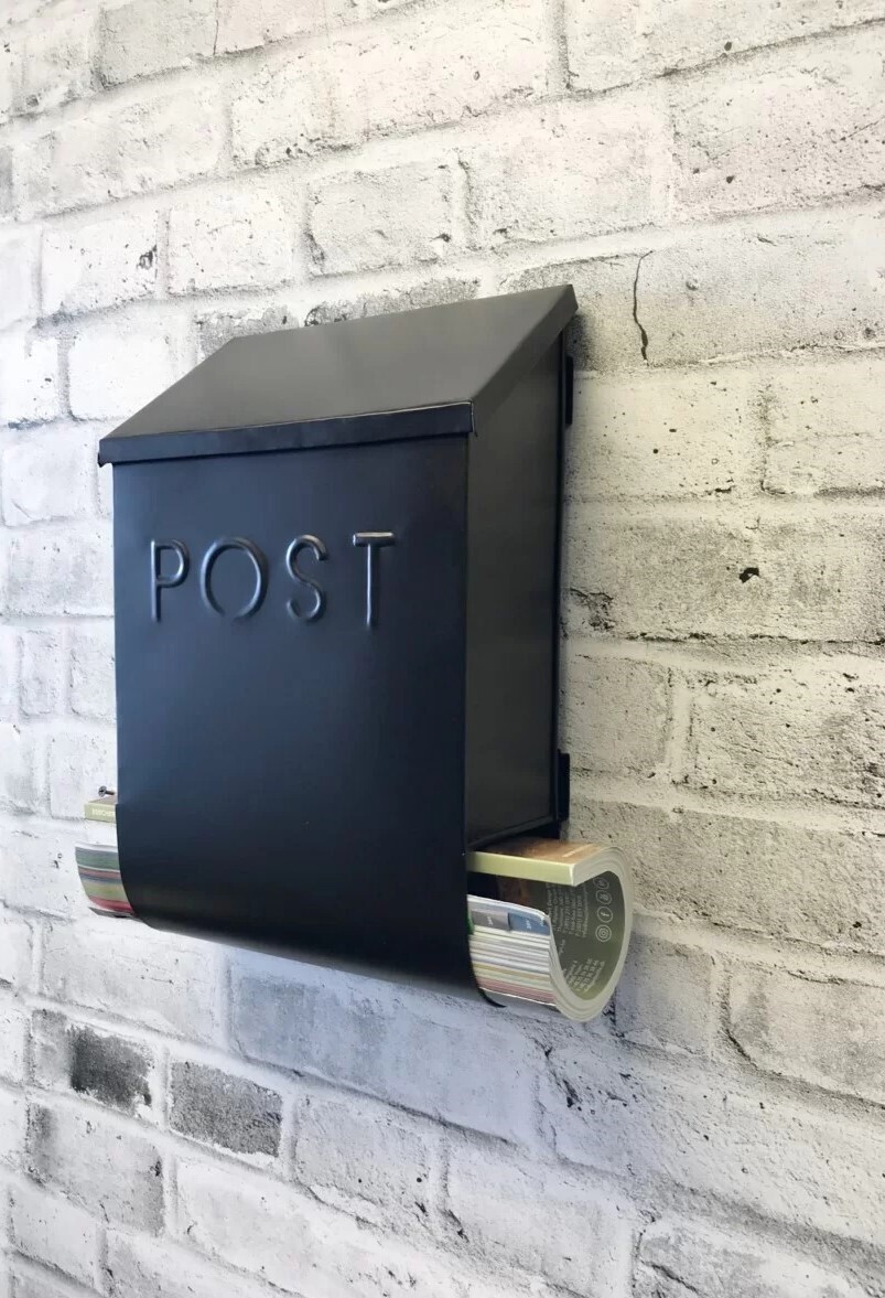 Sleek Black Modern Mailbox