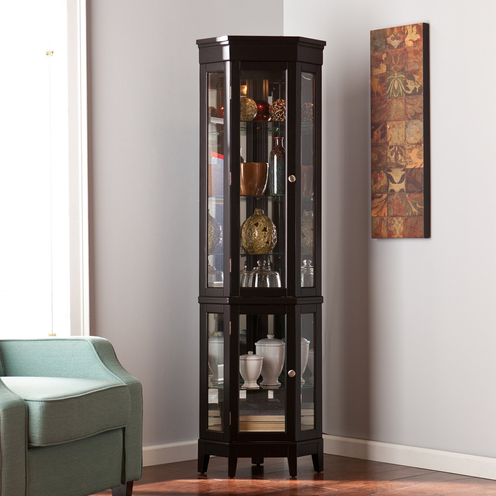 Sleek Storage Curio Cabinet