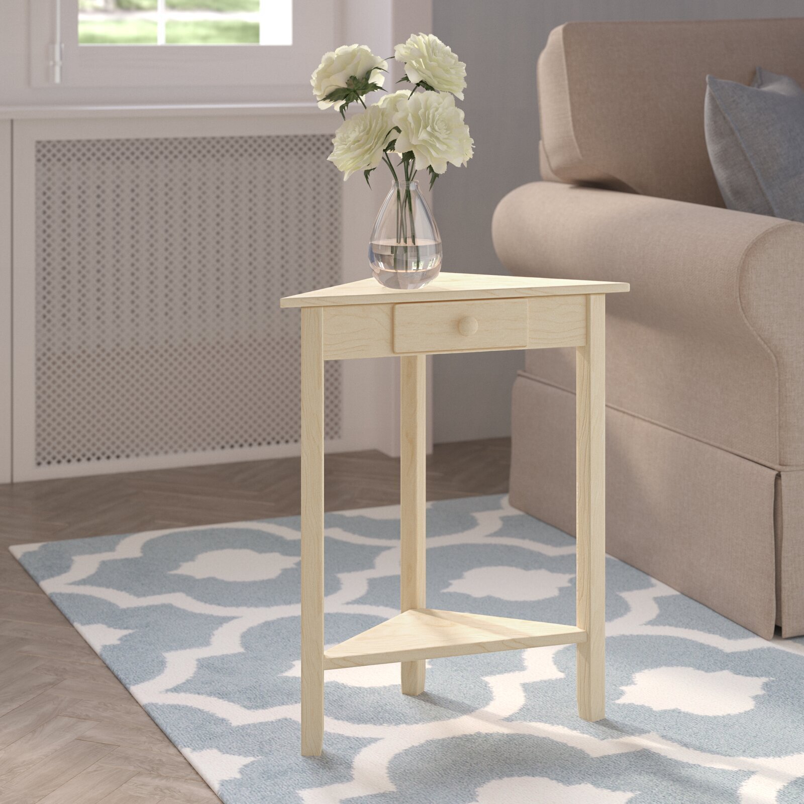 Slim Triangle Corner Table 