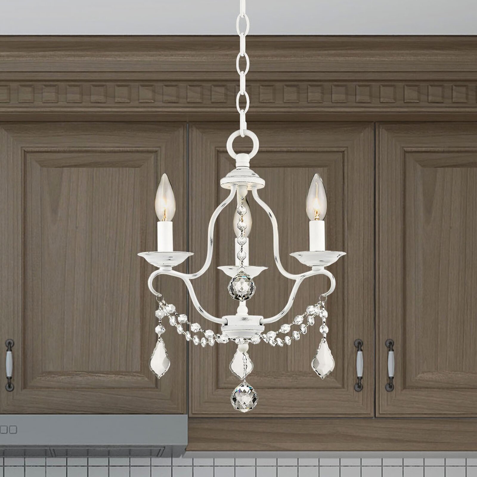 Small Antique White Chandelier 