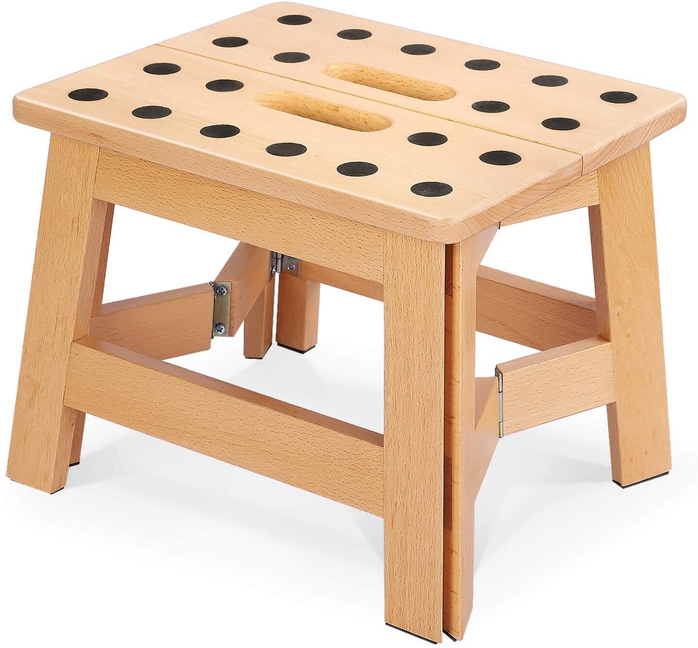 Small folding wooden step