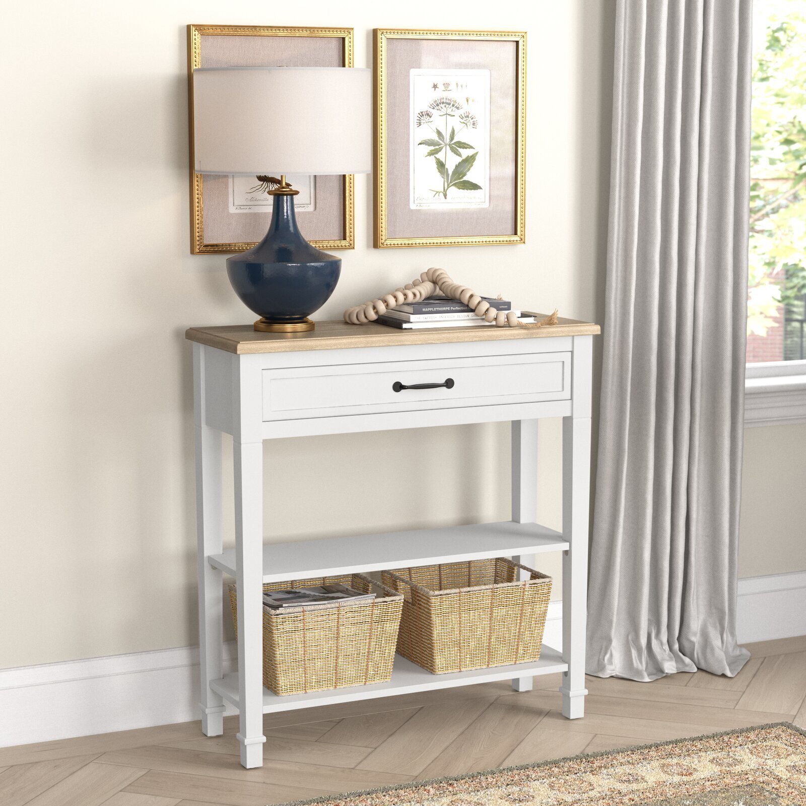Small Thin Narrow Table with Drawer