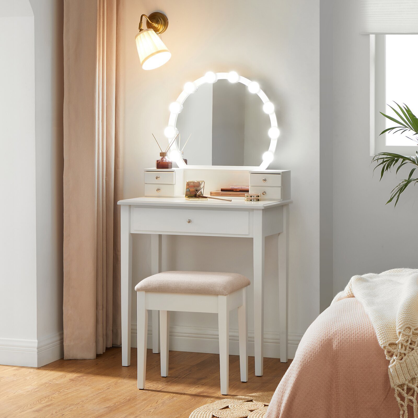 Small White Vanity Makeup Desk