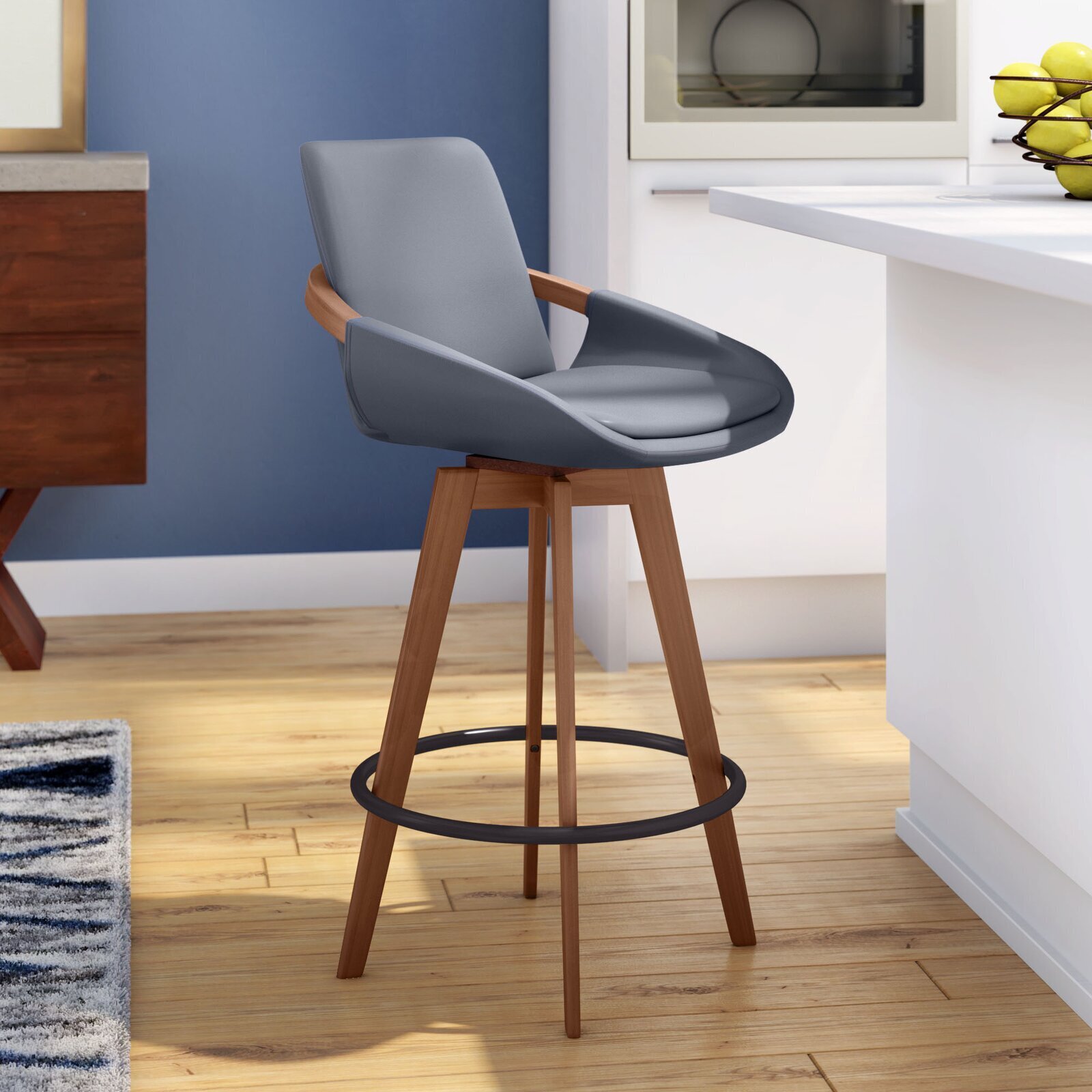 Smooth Bamboo Wooden Bar Stool