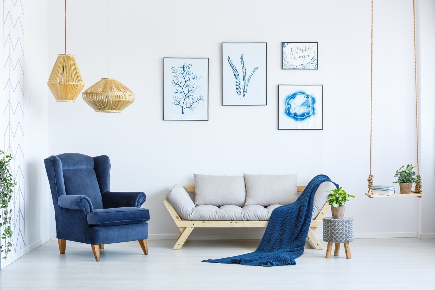 Sofa and armchair in the living room