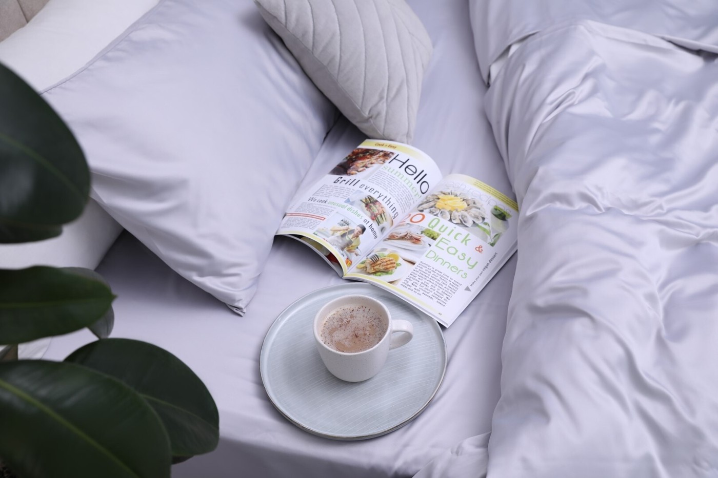 Soft silky bedclothes