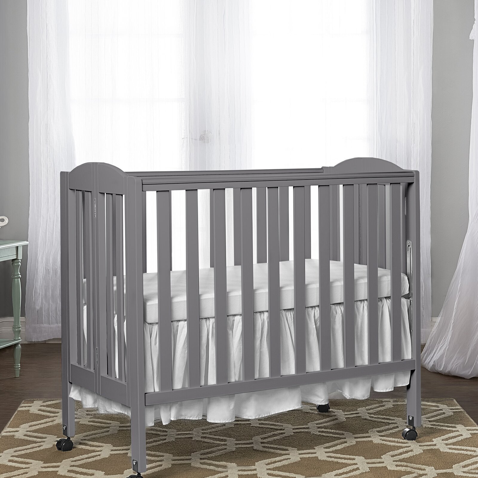 Solid Birchwood Crib on Wheels