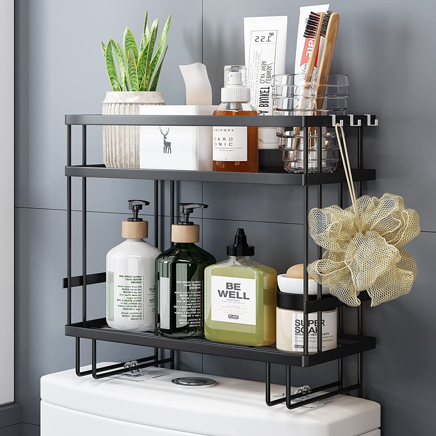 Solid Steel Behind Toilet Storage