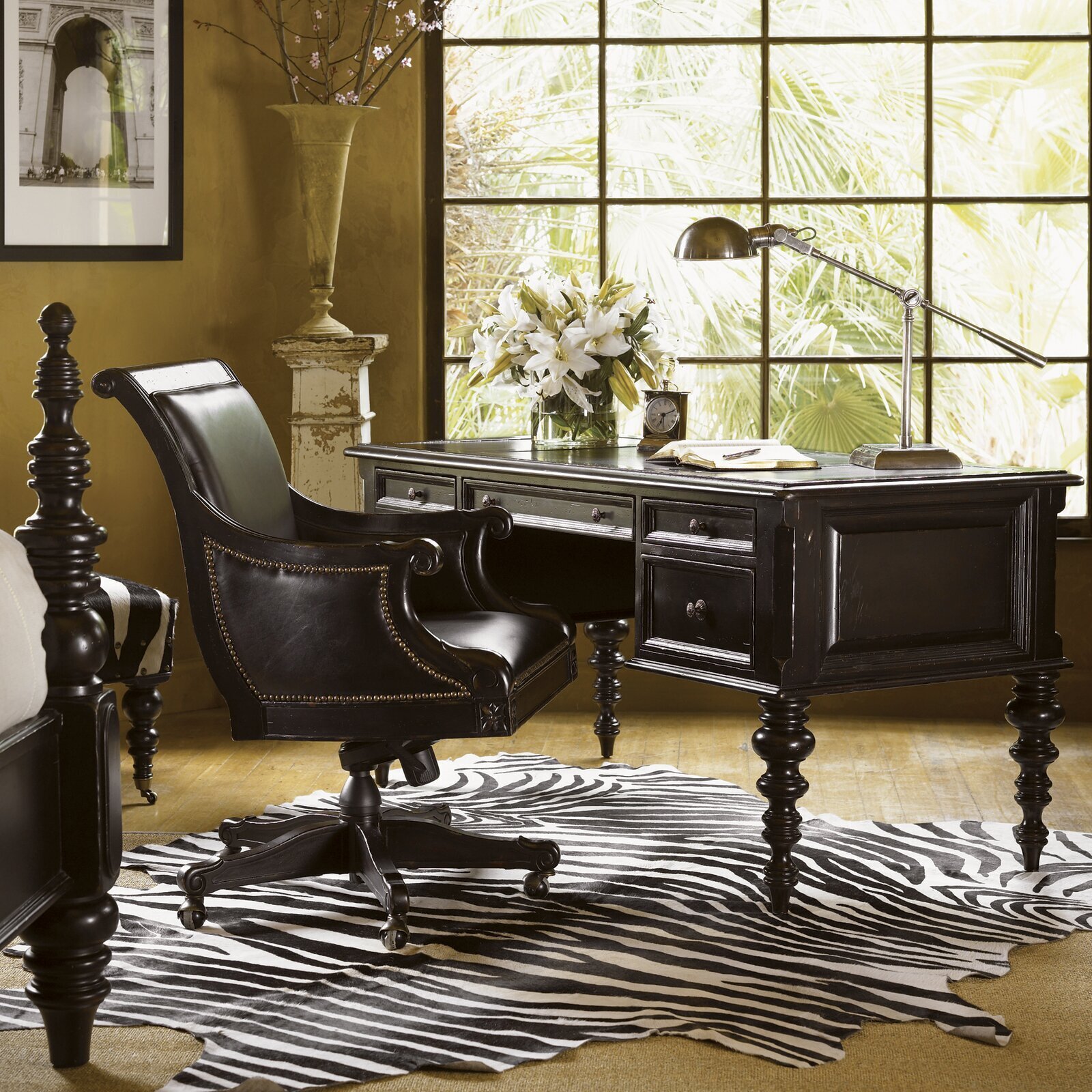 Solid Wood Executive Desk and Chair Set