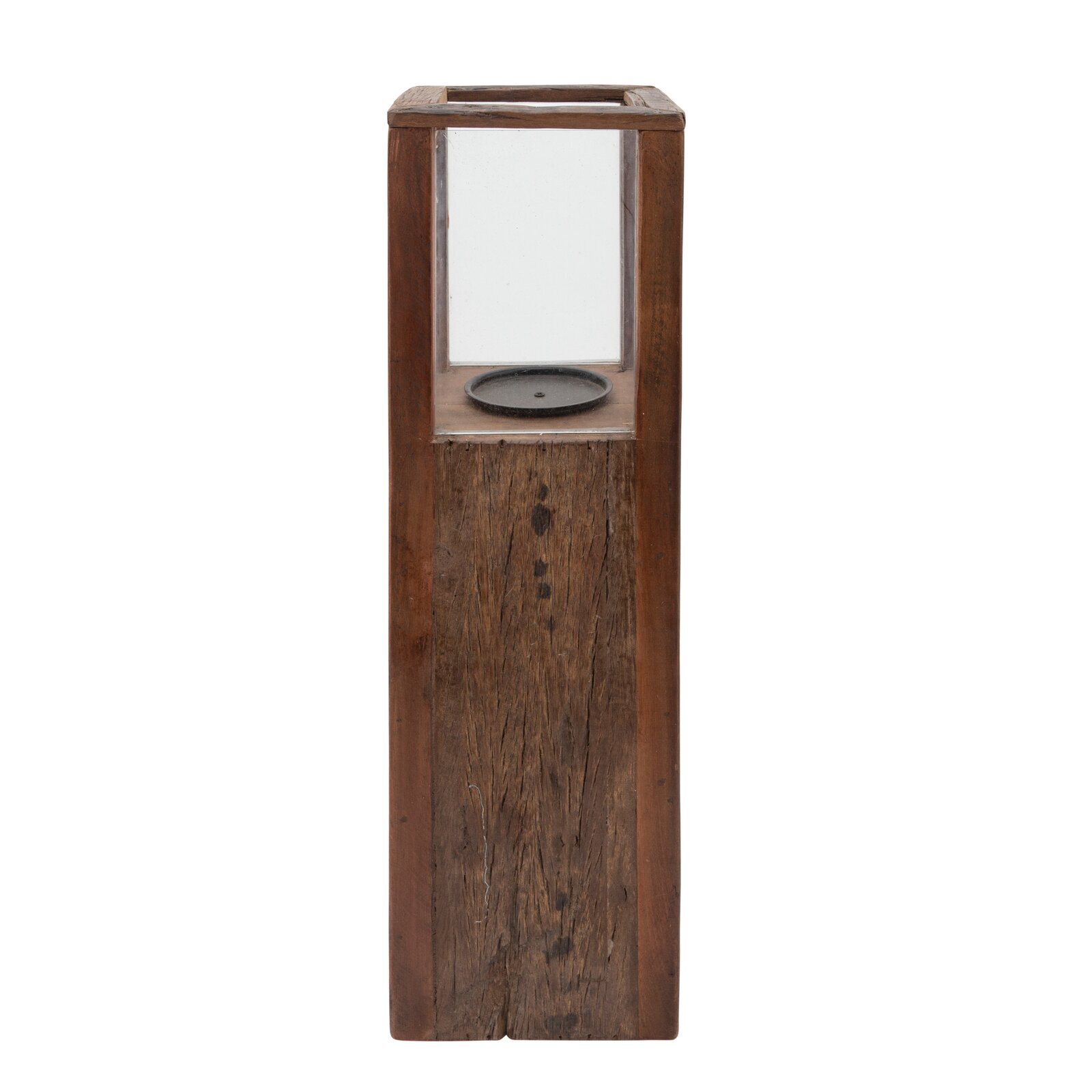 Square Wooden Floor Candle Holder