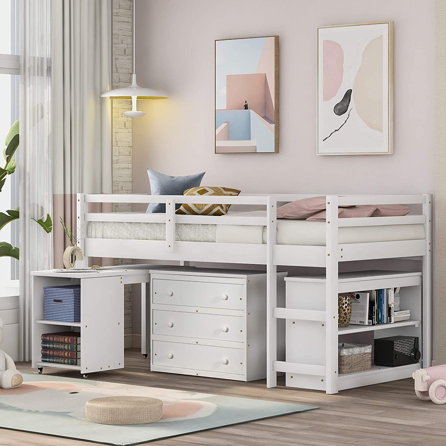 Storage Centric Full Size Low Loft Bed