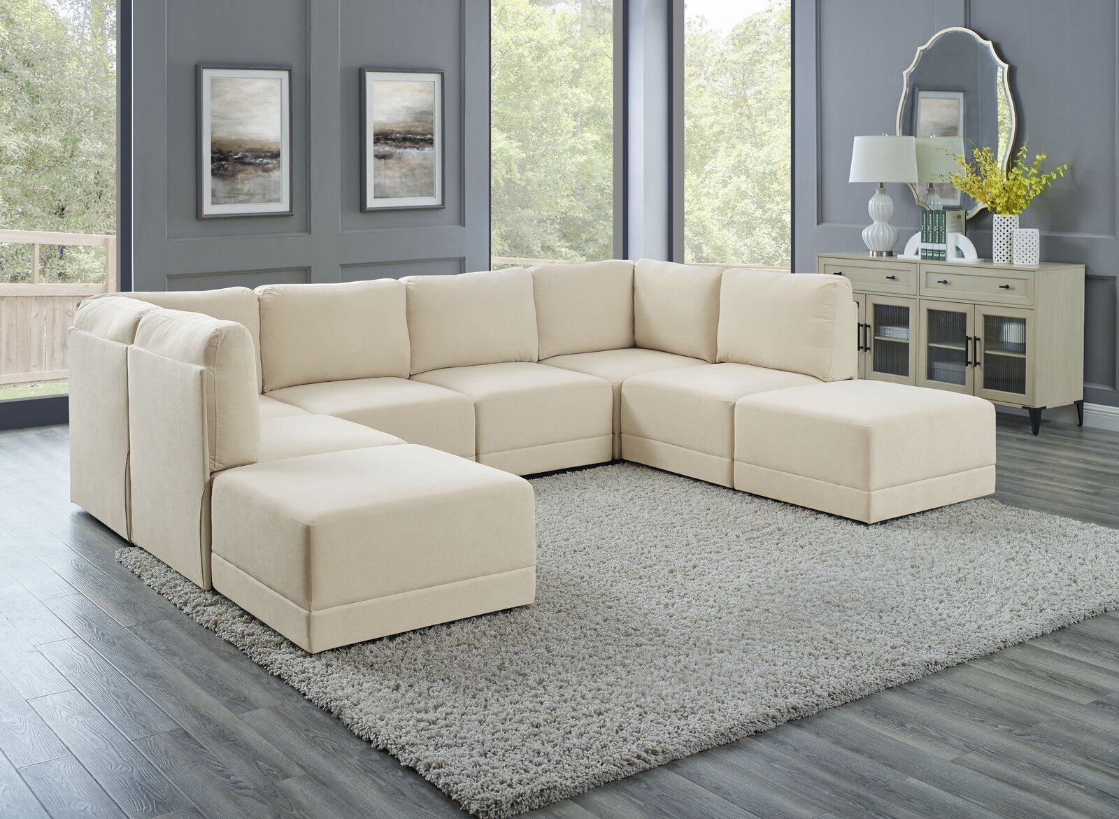 Streamlined modular sectional 