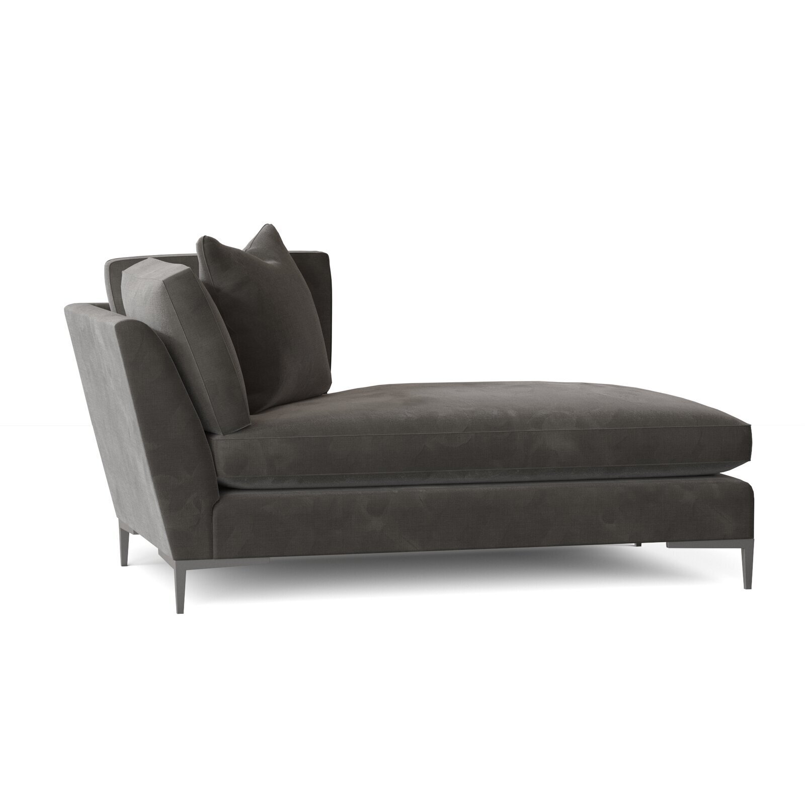 Streamlined Small Velvet Chaise Lounge 