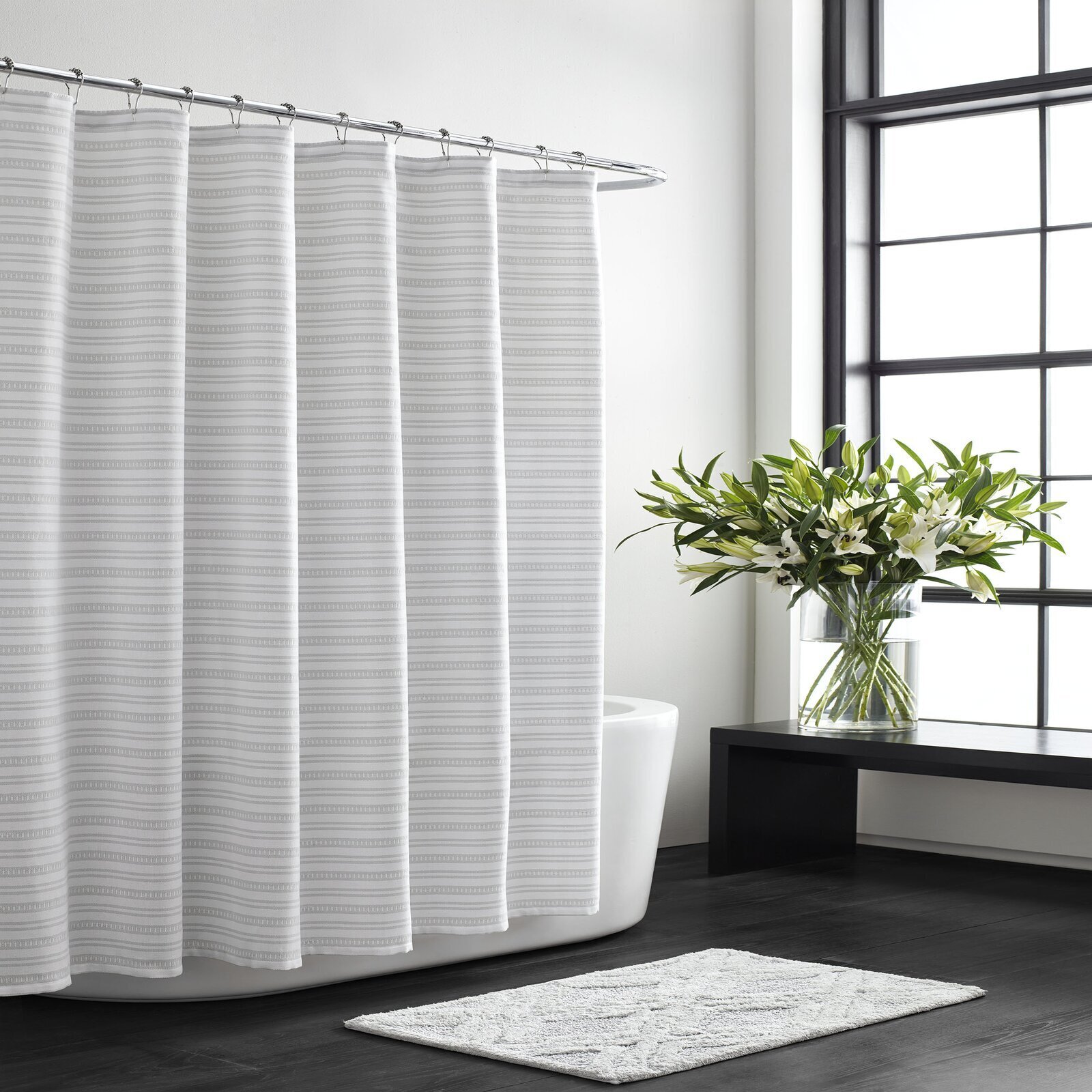Striped high end shower curtains