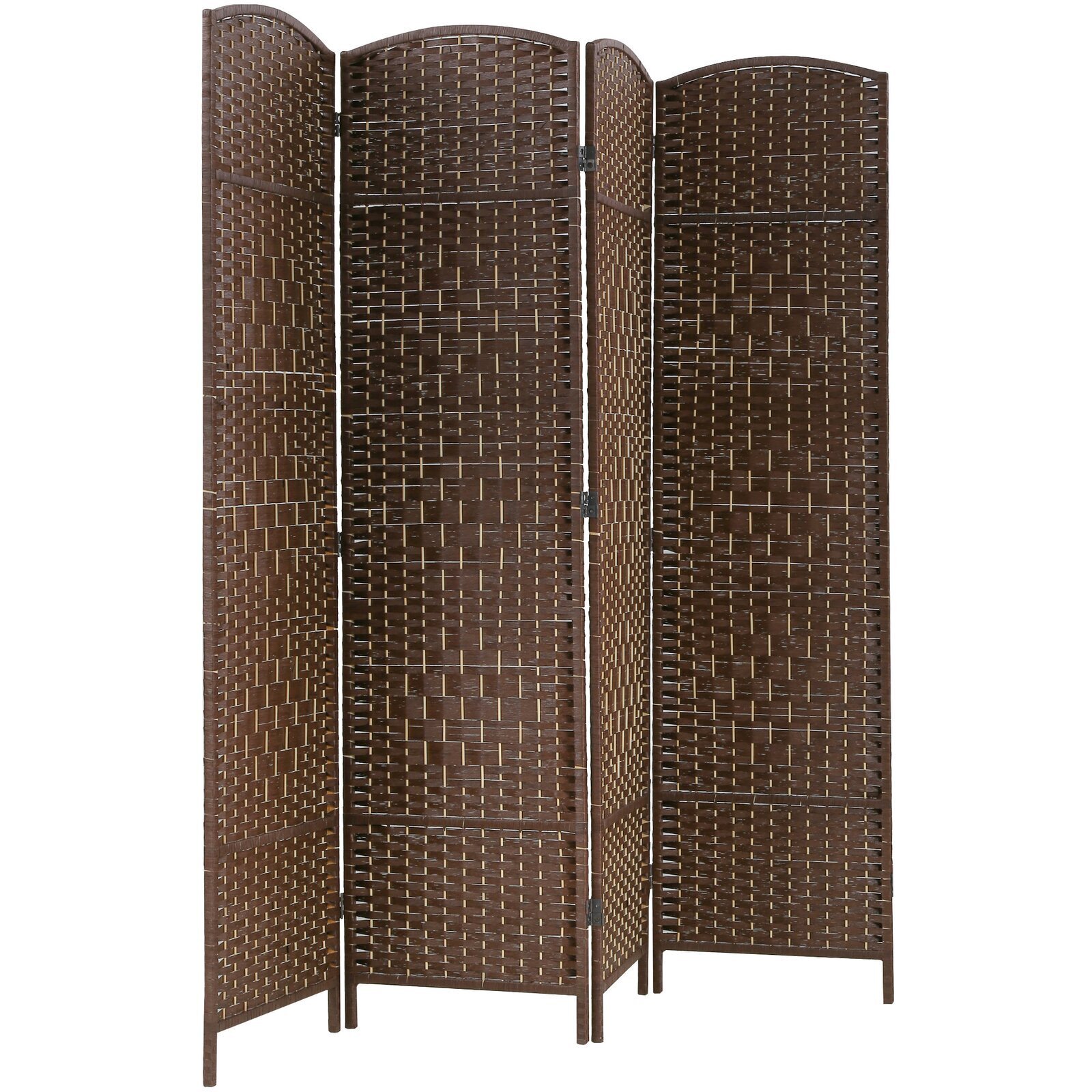 Stylish Basketweave Fixed Room Divider