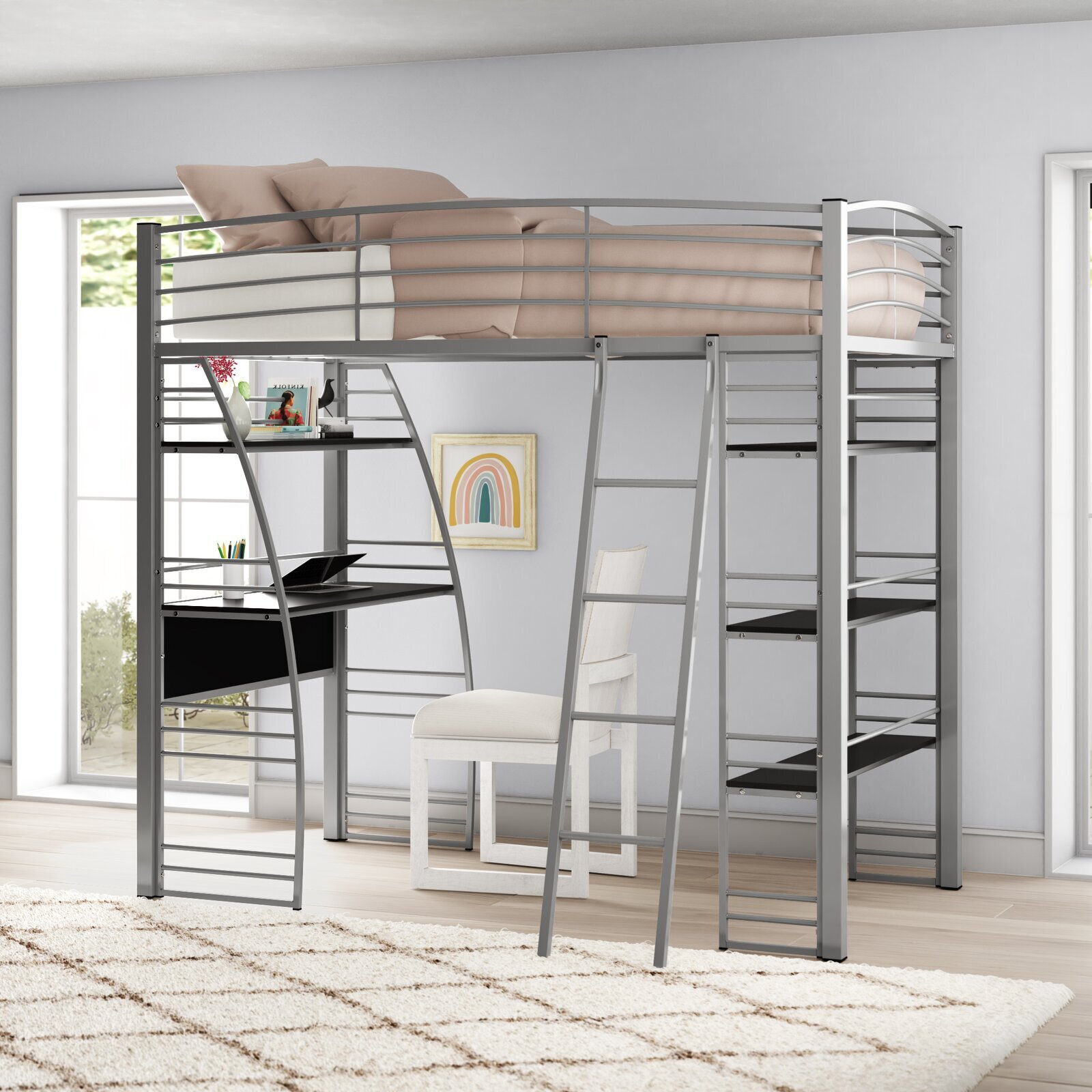 Stylish Loft Bed With Storage
