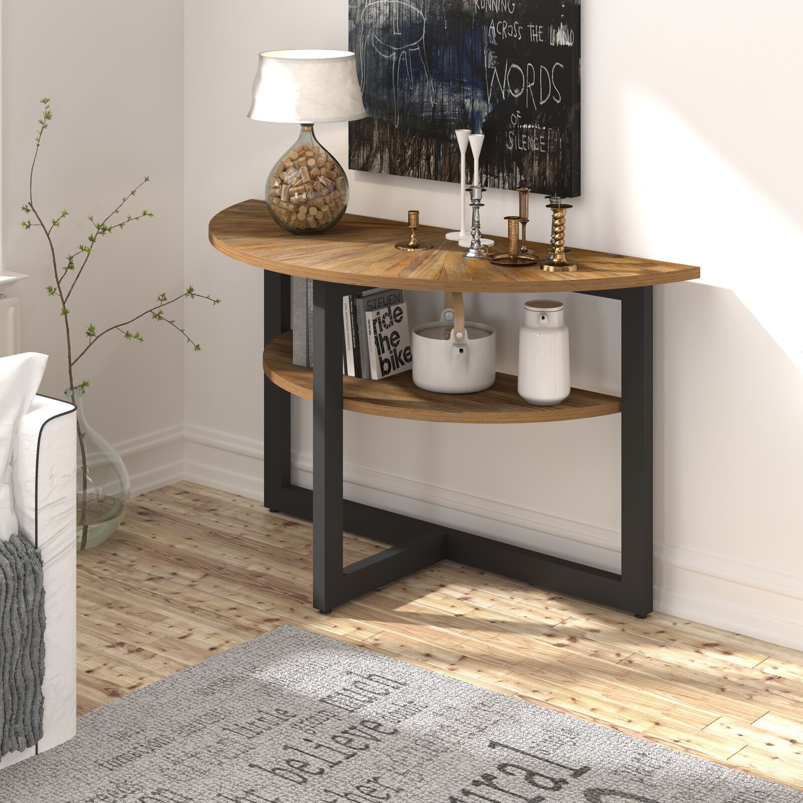 Sunburst Half Circle Table 