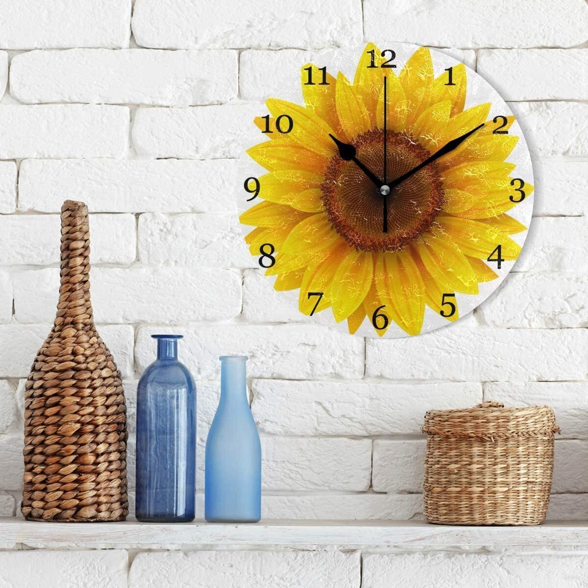 Sunflower Patterned Wall Clock 