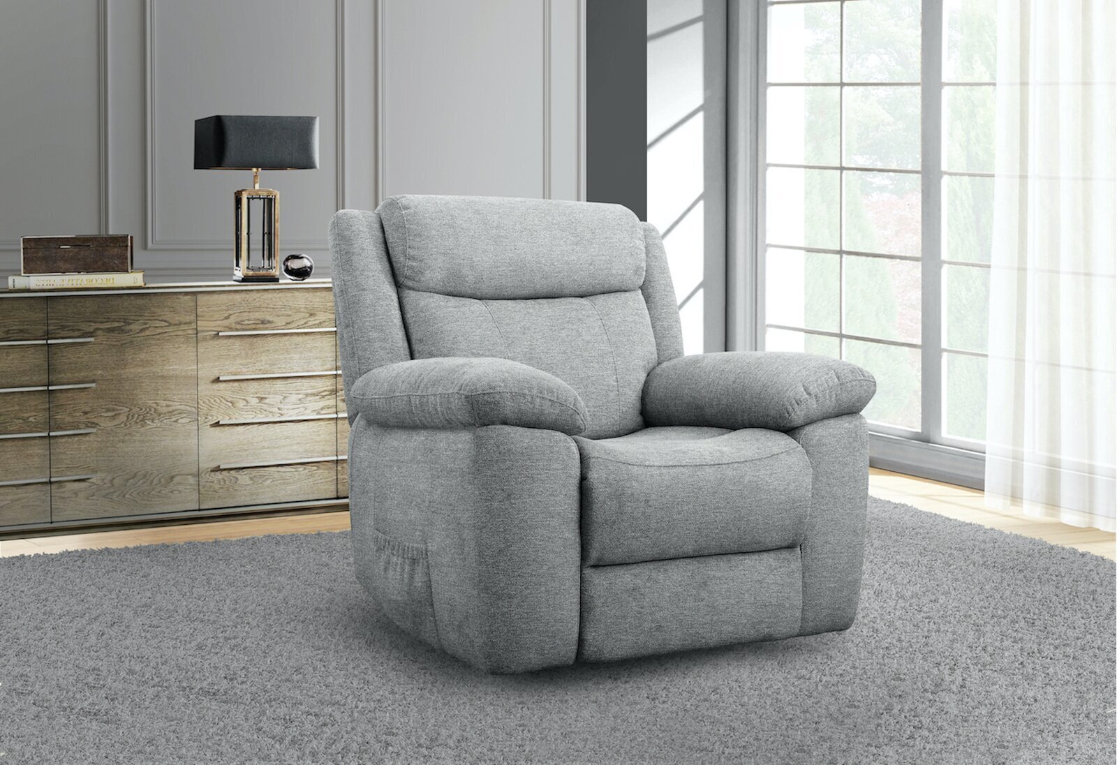 Super plush reclining armchair with assisted lift and Posturepedic™ technology